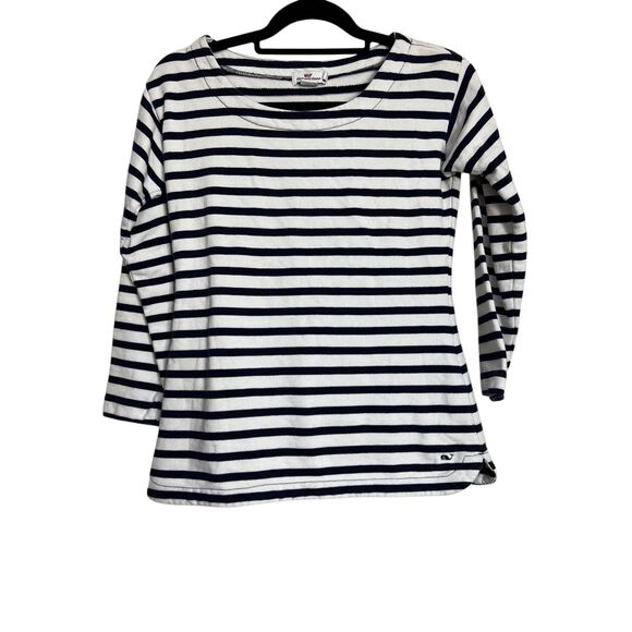 Vineyard Vines Tops - Vineyard Vines Casual Top Womens XS Blue & White Nautical Striped Quarter Sleeve